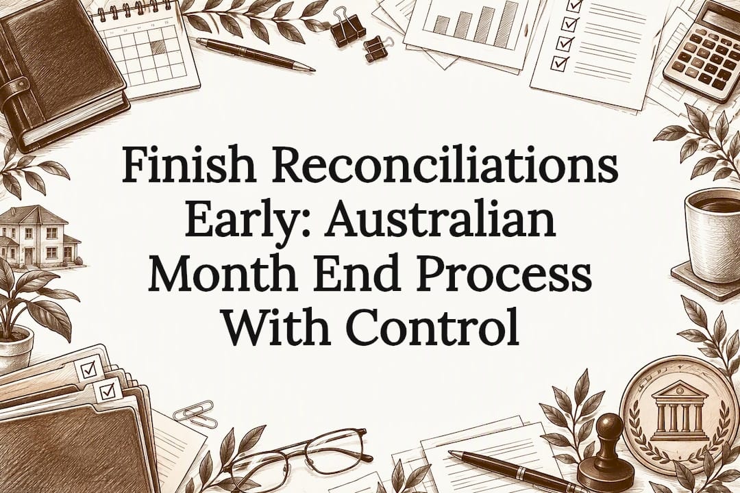 Hand drawn month end accounting title card